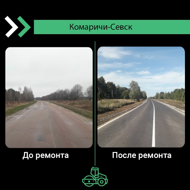 В Брянской области отремонтирован участок автодороги Комаричи-Севск